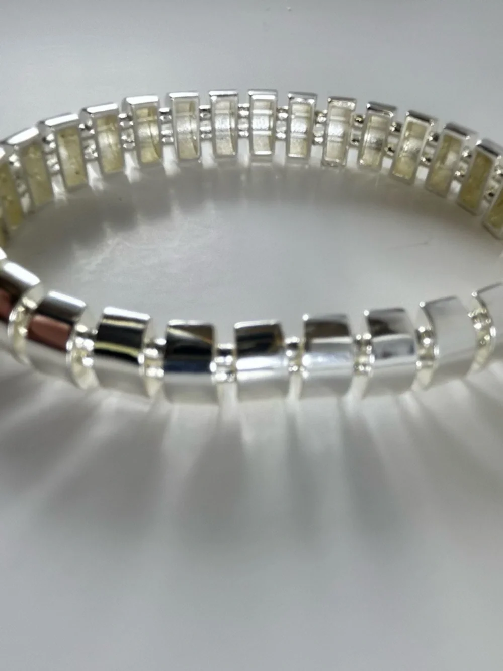 And Now This - Silver Box-Link Stretch Bracelet - Women Jewelry